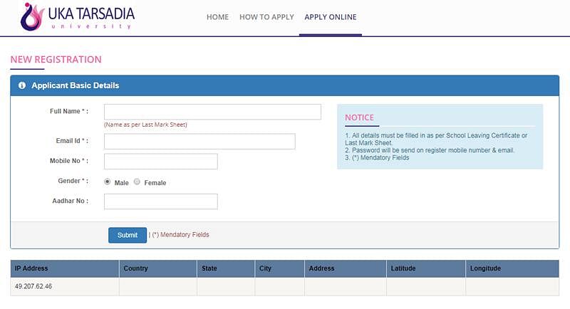Application Form-Uka Tarsadia University, Surat