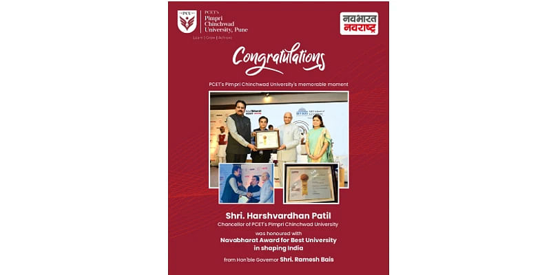 Navbharat Shilpakar' Award Presented To Honourable Chancellor Shri. Harshvardhan Patil