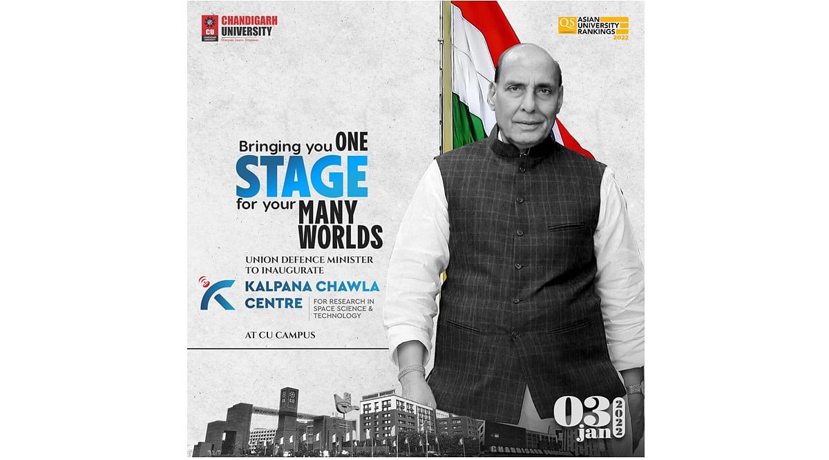 Defence Minister of India - Shri Rajnath Singh to inaugurate the Kalpana Chawla Centre for Research in Space Science & Technology at Chandigarh University, Gharuan.