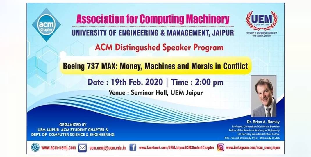 ACM Distinguished Speaker Program at UEM Jaipur