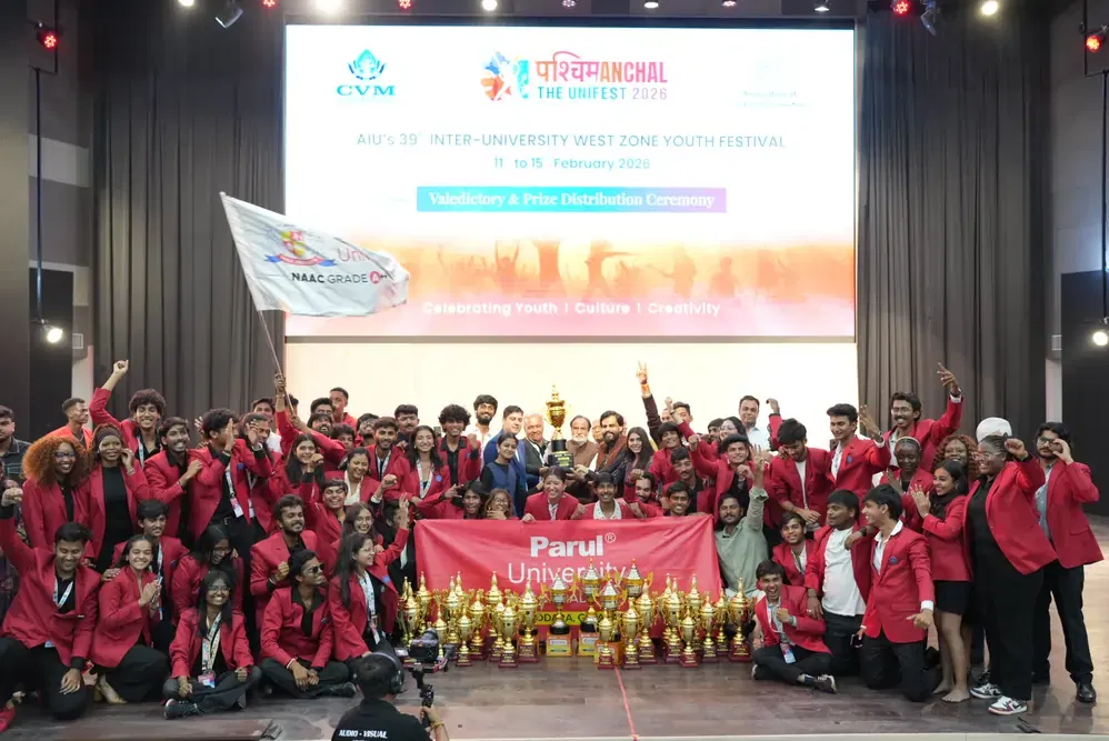 Parul University Scores a Hat-Trick and Emerges as the Overall Champion at the 39th AIU Inter-University West Zone Youth Festival for the Third Time in a Row