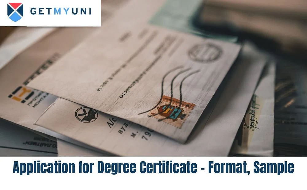 Application for Degree Certificate - Format, Sample