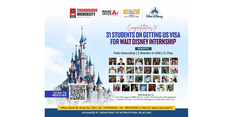 31 Chandigarh University Students Embark on Dream Internships at Disney