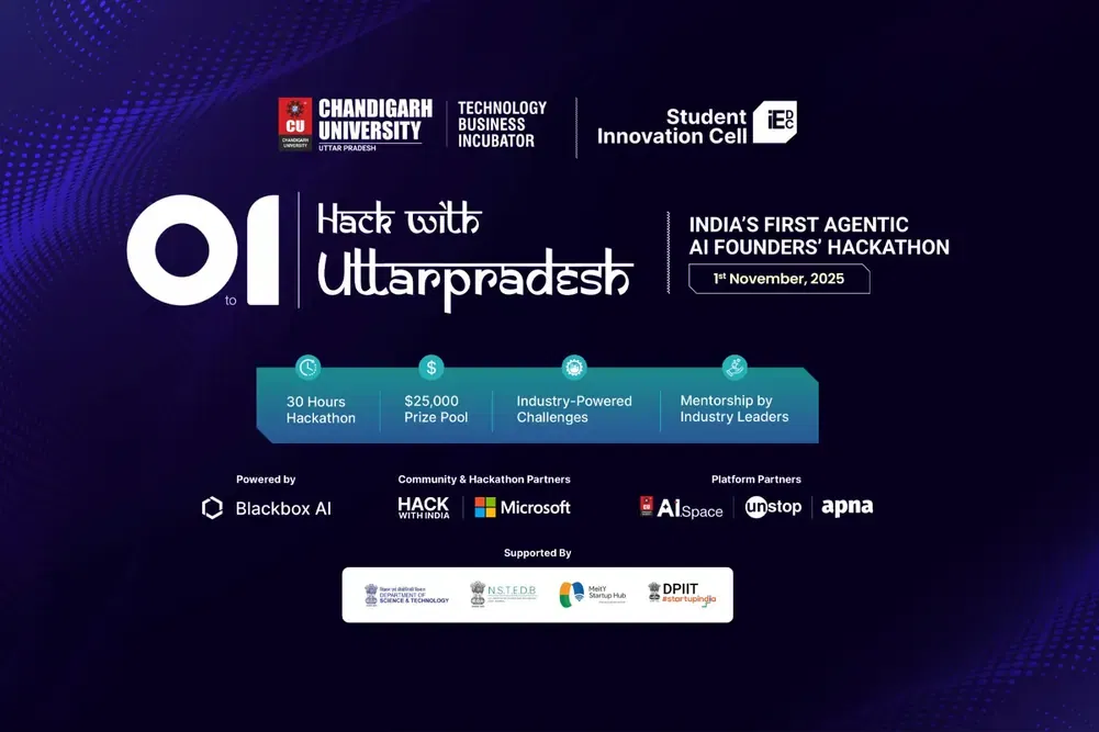 Chandigarh University, Uttar Pradesh, to Host India’s First Agentic AI Founders’ Hackathon — “0 to 1: Hack with Uttar Pradesh”