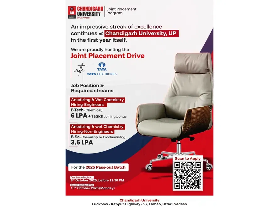 Chandigarh University, Uttar Pradesh, to Host Joint Placement Drives in Its First Year