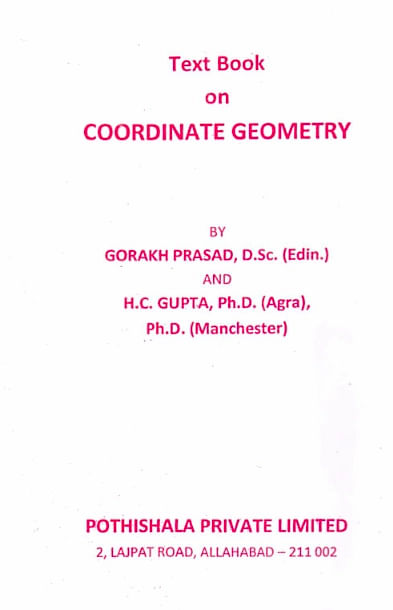 Coordinate Geometry by Dr. Gorakh Prasad