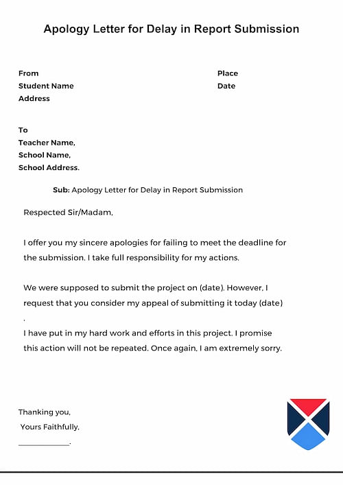 Apology Letter for Delay in Report Submission