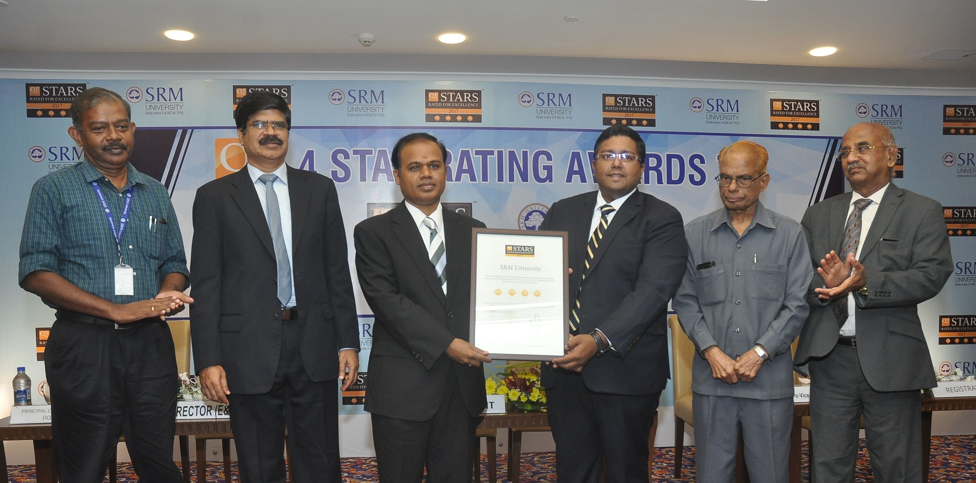SRM University conferred with 4 Star Rating by Quacquarelli Symonds