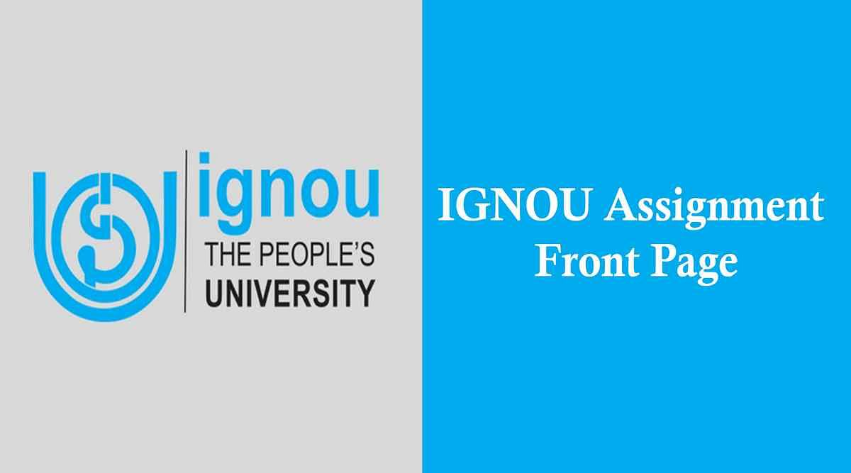 IGNOU Assignment Front Page 2023