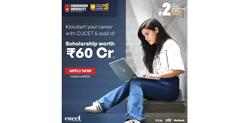 Chandigarh University offers scholarships worth whooping INR 60 Crores.
