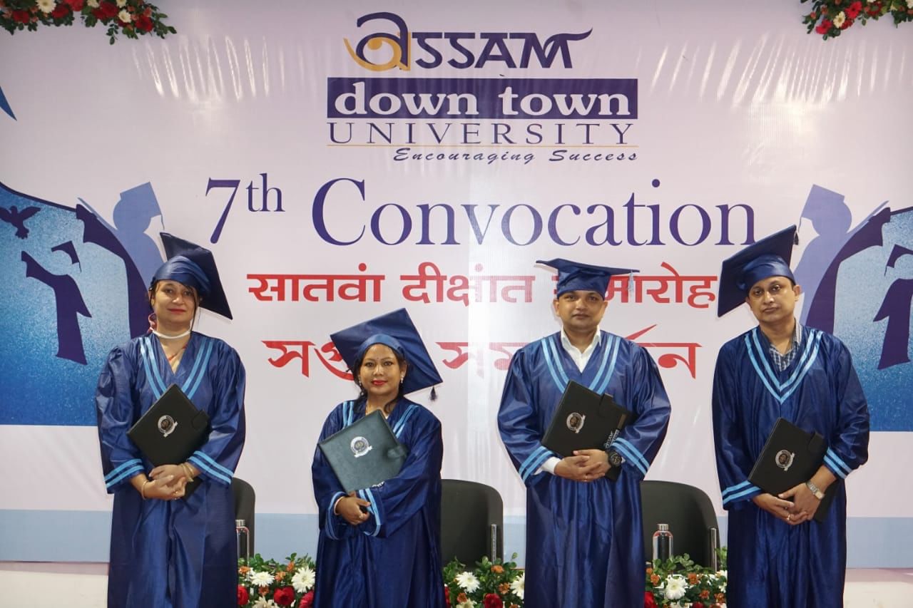 The Chief Guest giving out degrees to the students of adtU