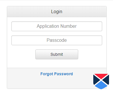 Admit Card login form