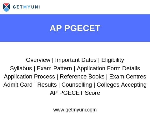 AP PGECET Dates, Registration, Result, Admit Card