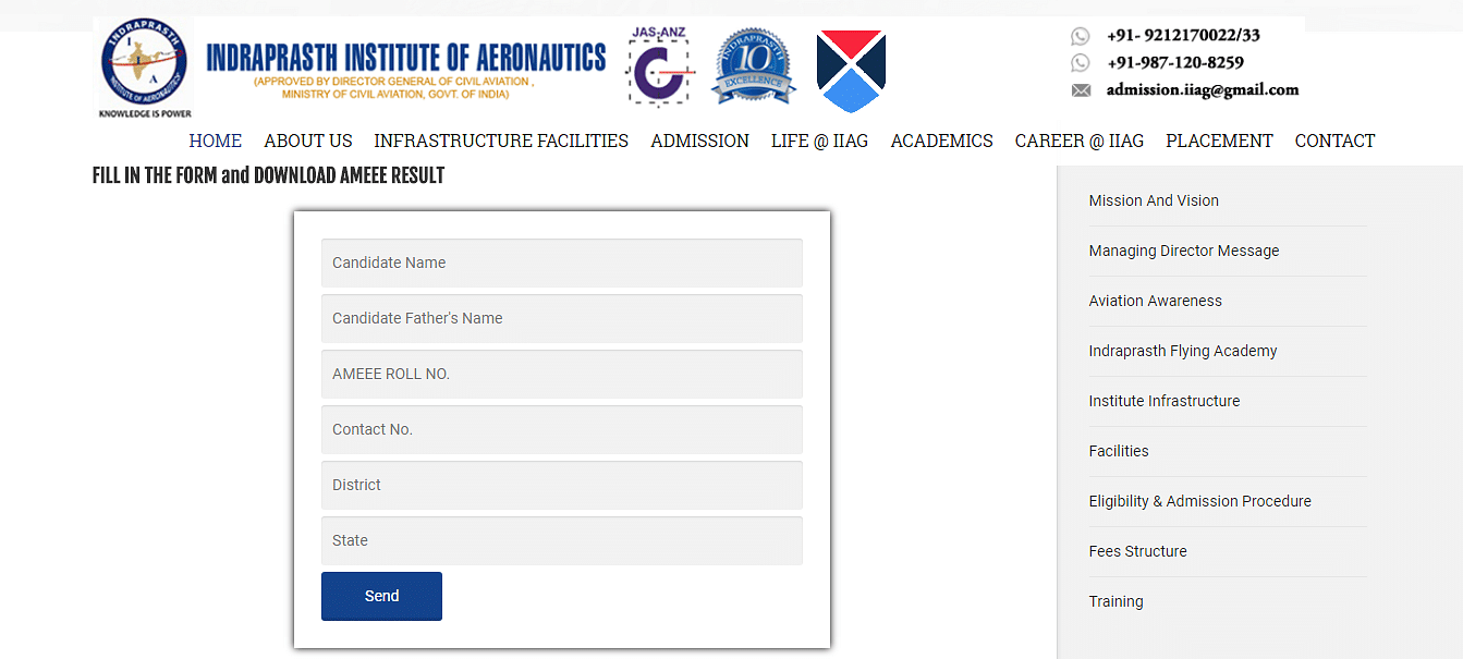 Fill The Form And Download AMEEE Result