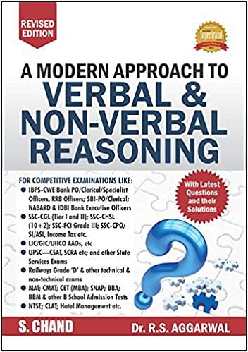 IRMASAT Books Name of the Book	Author/Publications	Cover Page Analytical & Logical Reasoning for CAT & Other Management Entrance Tests	Peeyush Bhardwaj	   A Modern Approach to Verbal & Non-Verbal Reasoning(English) Revised edition