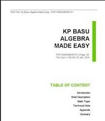 Algebra Made Easy by K.P. Basu