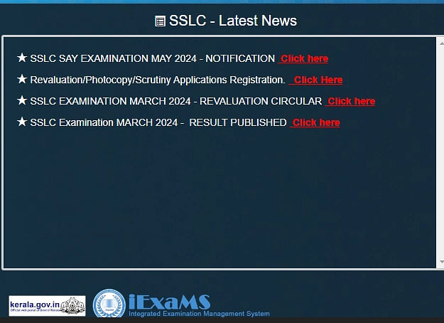 Kerala SSLC SAY time table