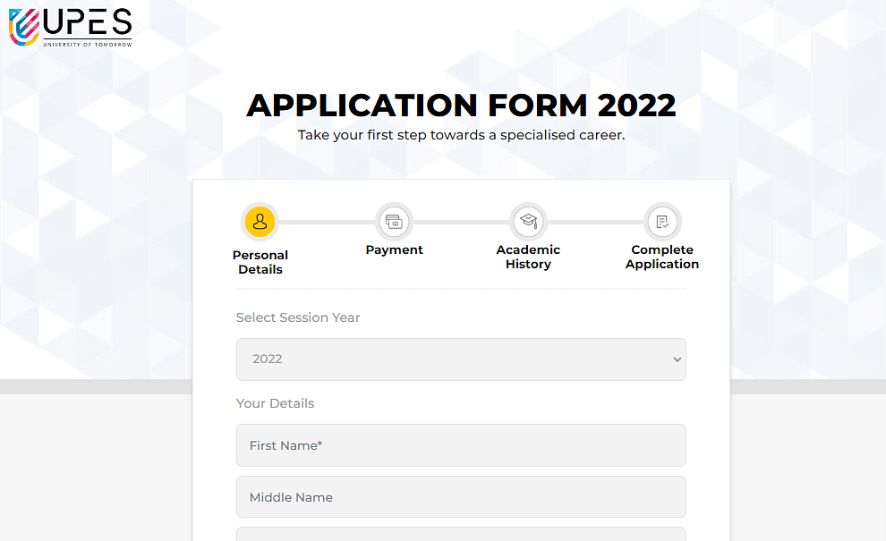 UPESPAT 2022 Application Form