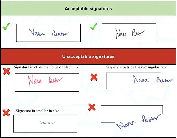 WBJEE Signature Sample