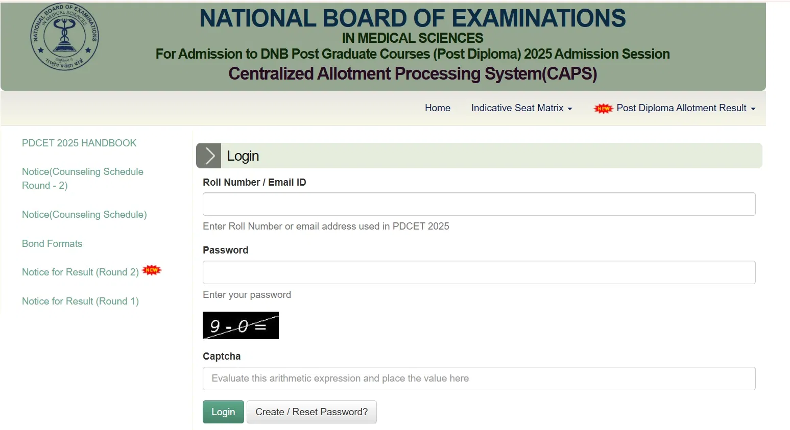 DNB PDCET Counselling Registration