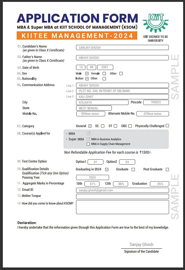 KIITEE Management Application Form