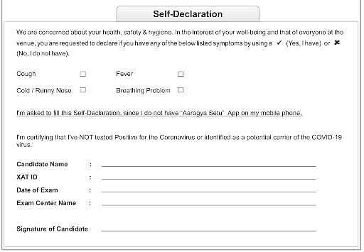 XAT 2024 COVID Self-Declaration Form