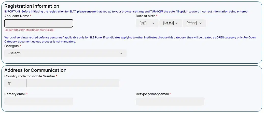 SLAT Registration 2025