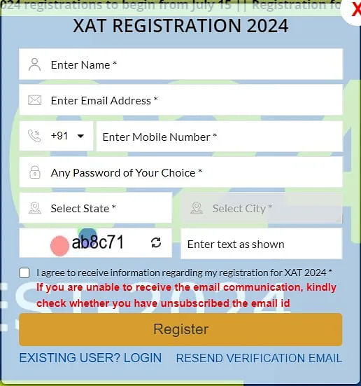 XAT Registration 2024 Form