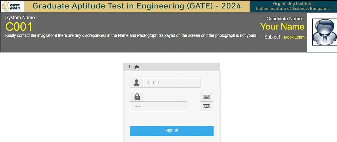 GATE Mock Test 2024 Window