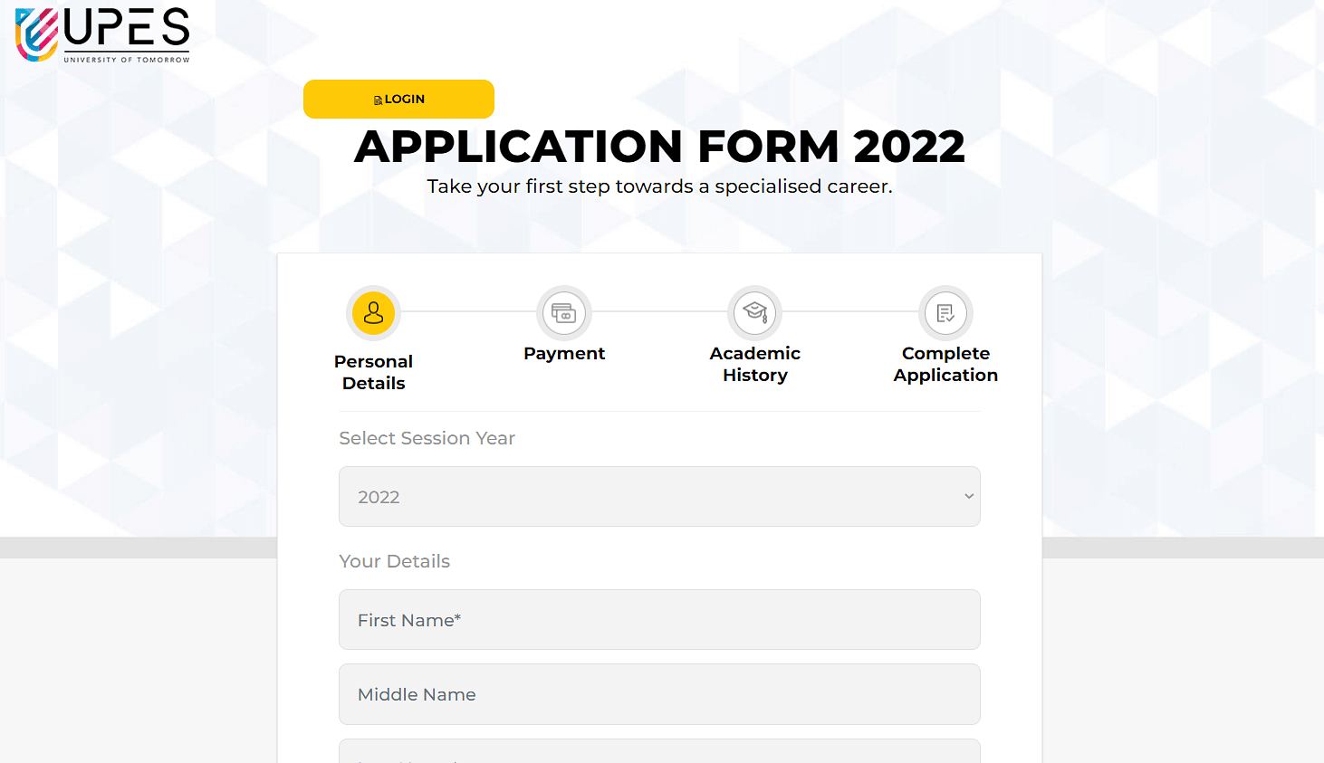 UPESMET Application Form 2022