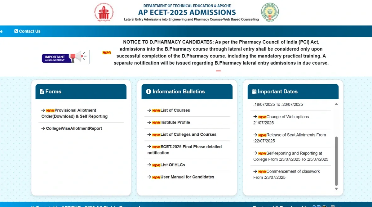AP ECET Second Phase Counselling 2025 Dates (Released)