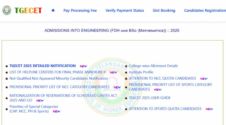 TG ECET Phase 2 Seat Allotment 2025 Download Link (Activated)