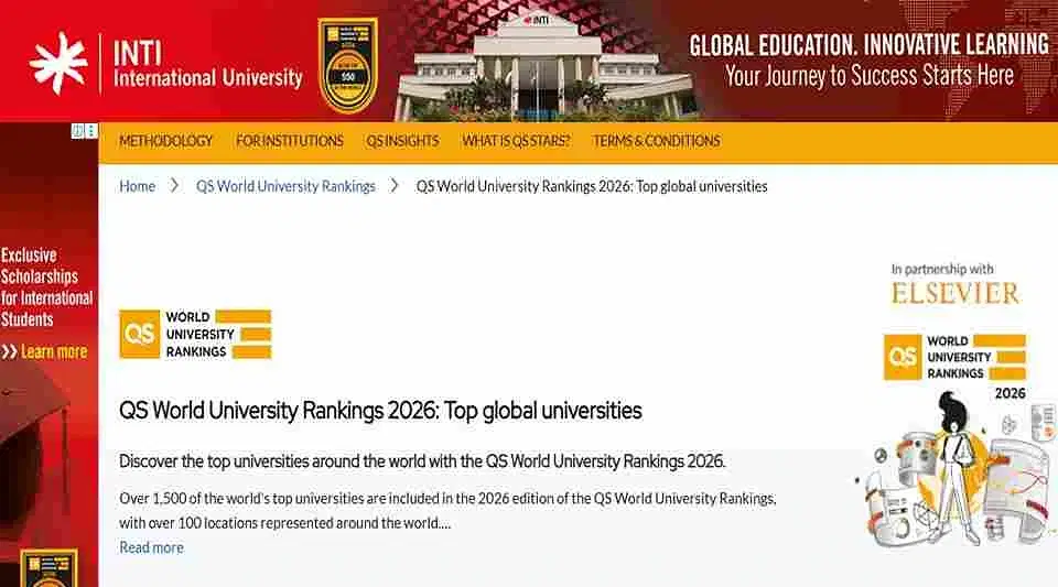 QS World University Ranking 2026 (Available): Check List of Top Universities