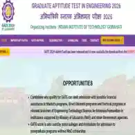GATE 2026 Admit Card Out at gate2026.iitg.ac.in: Direct Link, Instructions