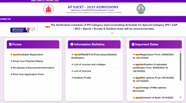 AP EDCET Phase 2 Counselling Registration 2025 Closes on October 3