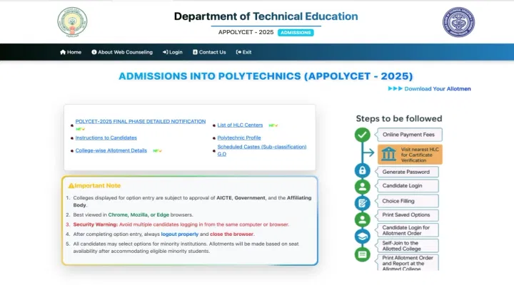 AP POLYCET Final Phase Counselling Dates 2025 (Released)
