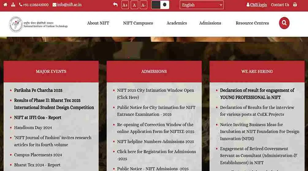 NIFT City Slip 2025 Download Link Activated