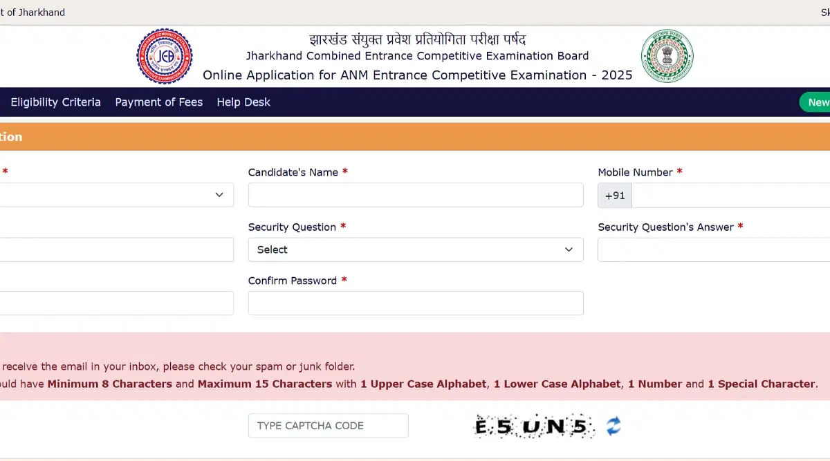 JCECE ANM Entrance Exam Registration Last Date 2025 Today on July 10