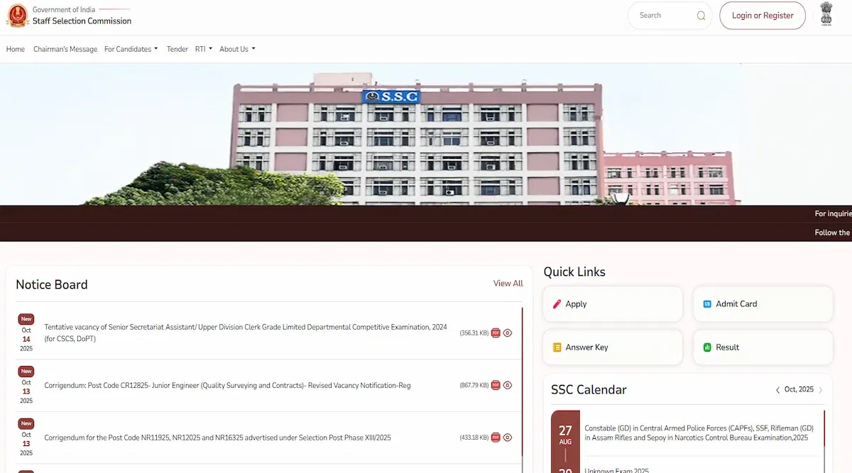 SSC CGL Answer Key 2025 LIVE Updates: Offical Key Link Soon