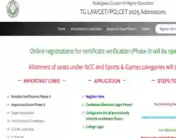 TG LAWCET Phase 2 Counselling Registration 2025 Begins: Direct Link, Instructions