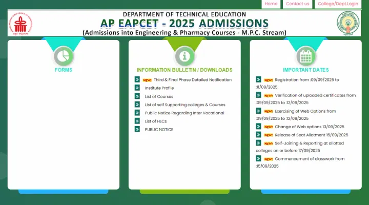AP EAMCET Phase 3 Counselling Dates 2025 Released