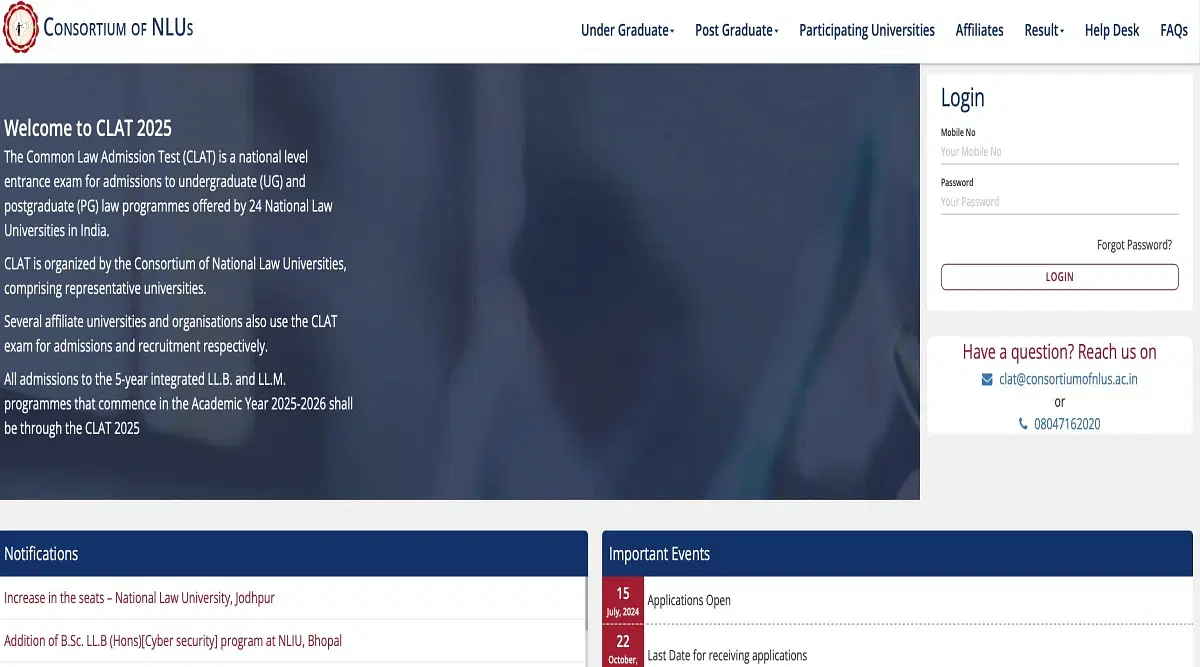 CLAT Seat Allotment Result 2025 (Out Today): College Wise Allotment List