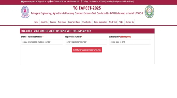 TS EAMCET Agriculture And Pharmacy Response Sheet 2025 (Released): Key, Master Question Paper