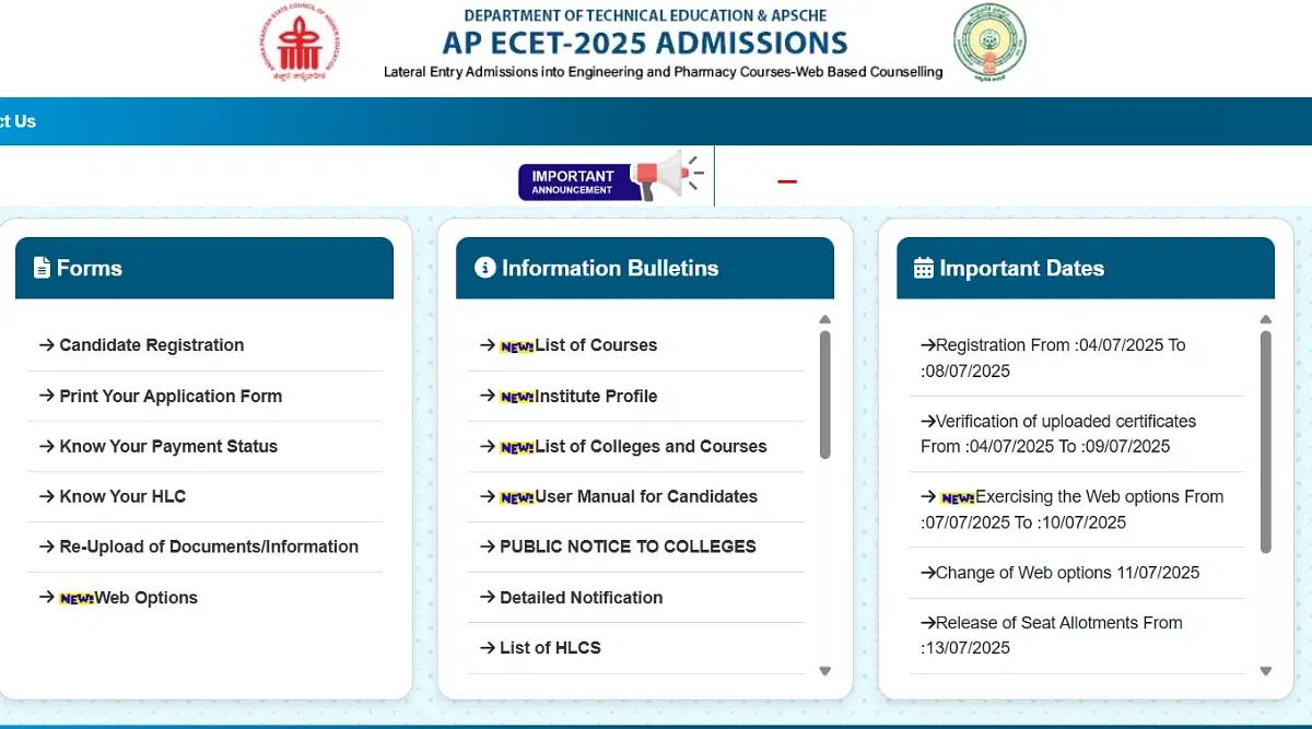 AP ECET Counselling Registration 2025 Last Date Today on July 8