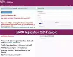 IGNOU Registration 2025 Extended: Revised Date, Application Link