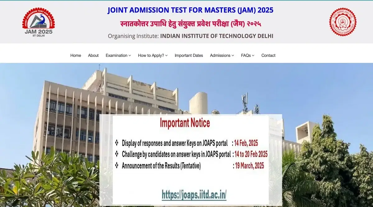 IIT JAM Response Sheet 2025 (Today): Direct Link, Instructions