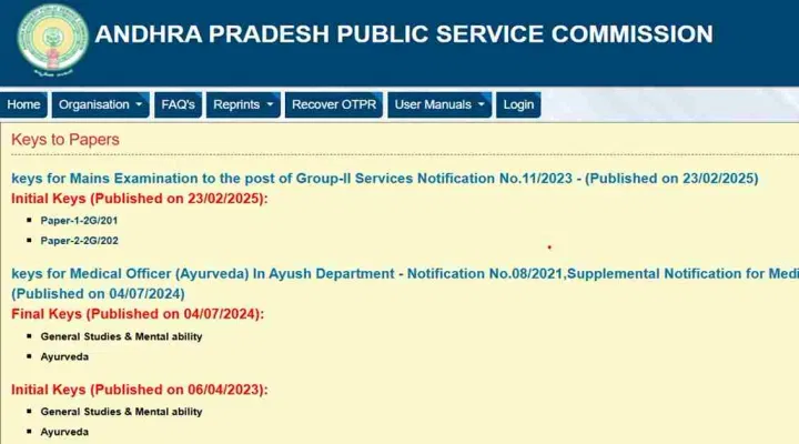 APPSC Group 2 Mains Answer Key 2025 Download Link Activated
