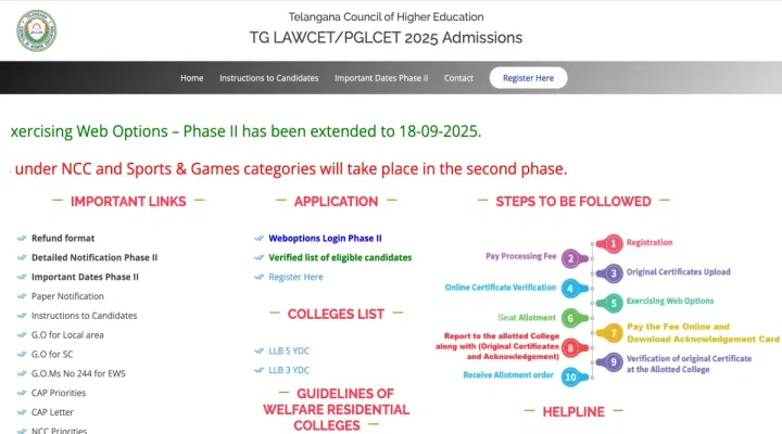 TG LAWCET Phase 2 Seat Allotment 2025 LIVE Updates: Download Link Soon
