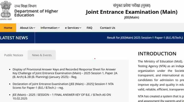 JEE Main Paper 2 Answer Key 2025 Released