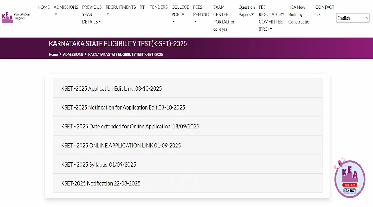 KSET Admit Card 2025 Releasing Today on October 24